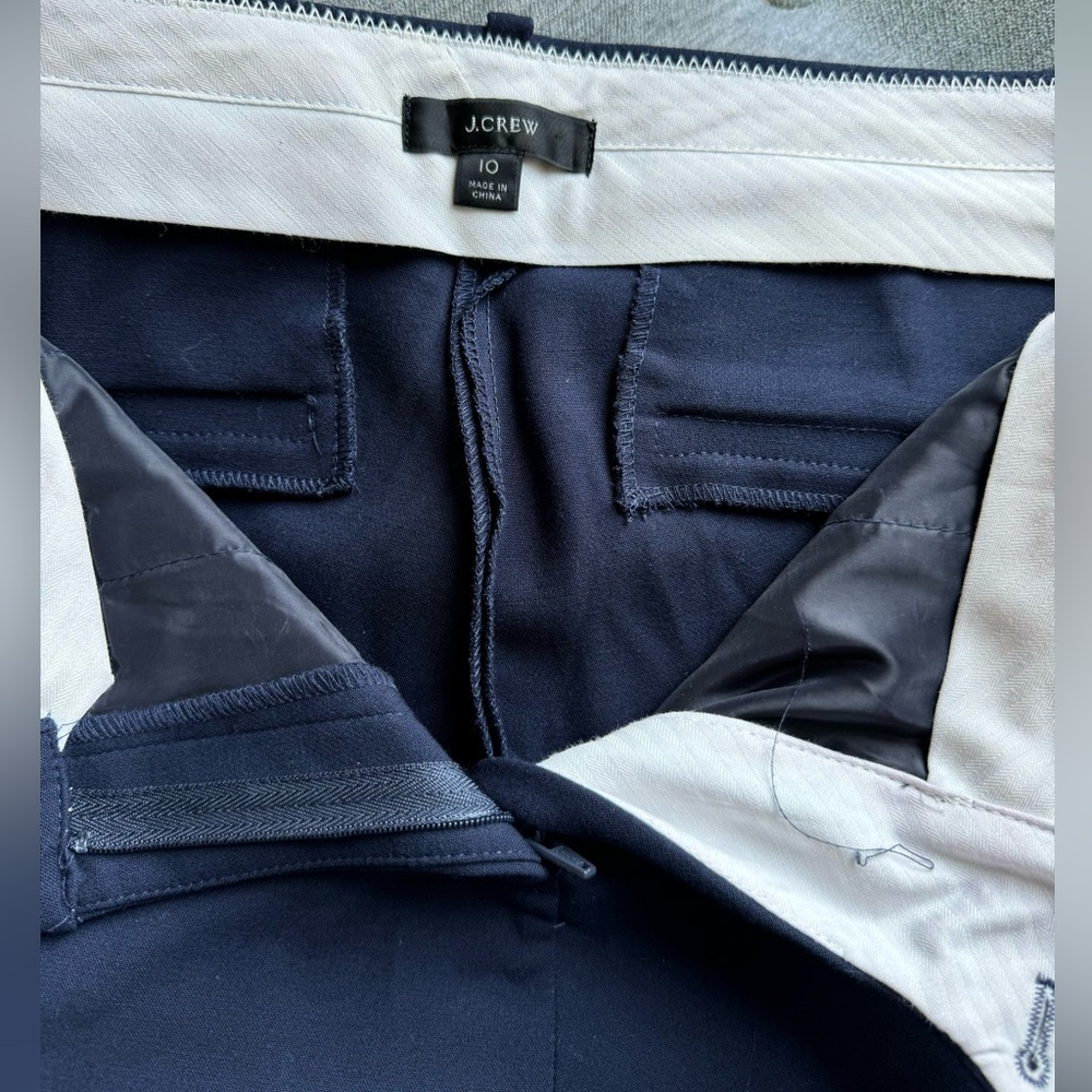 J Crew wide leg cropped pants size 10 - navy